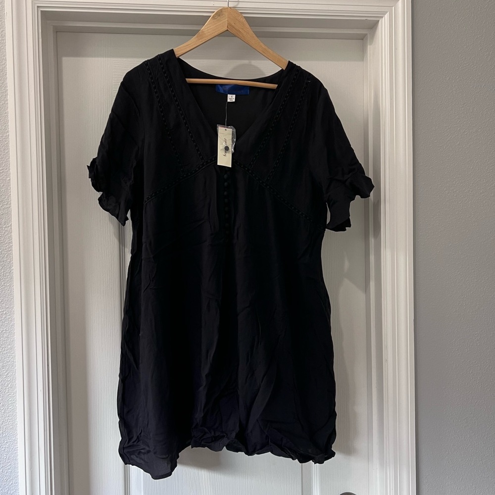 Francesca’s black mini dress